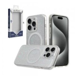 iPhone 15 Pro METKASE SHIMMER Transparent [MAGNETIC CIRCLE] Shockproof Hybrid - Purple Shimmer