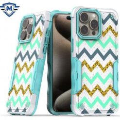 iPhone 15 Pro METKASE PremiumÂ Exquisite Design Hybrid in Slide-Out Package - Zigzag