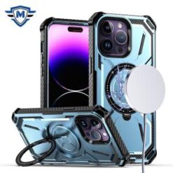 iPhone 15 Pro METKASE Magnetic Ring Stand Premium Ultra Rugged ShockProof Hybrid in Slide-Out Pa