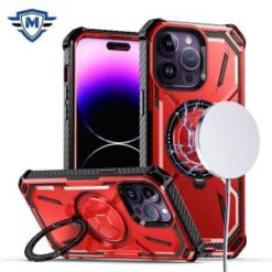 iPhone 15 Pro METKASE Magnetic Ring Stand Premium Ultra Rugged ShockProof Hybrid in Slide-Out Pa