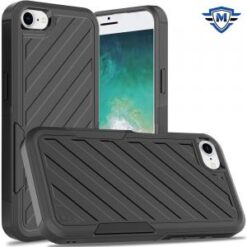 METKASE  iPhone 16E / SE4 Noble lined shockproof dual layer hybrid - Black/Black