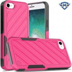 METKASE  iPhone 16E / SE4 Noble lined shockproof dual layer hybrid - Hot Pink/Black