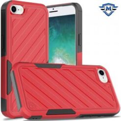 METKASE  iPhone 16E / SE4 Noble lined shockproof dual layer hybrid - Red/Black
