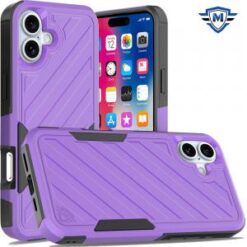iPhone 16 6.1 inch METKASE Noble lined shockproof dual layer hybrid in Slide-Out Package - Dark
