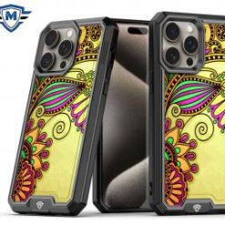 iPhone 15 Pro METKASE Premium RANK Design Fused Hybrid in Slide-Out Package - Antique Flower