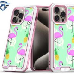 iPhone 15 Pro METKASE Premium RANK Design Fused Hybrid in Slide-Out Package - Flamingo