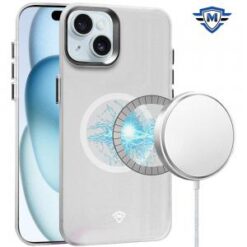 iPhone 15 Pro METKASE Matte Finish [Magnetic Circle] Premium Raised Camera Edge Hybrid - Clear