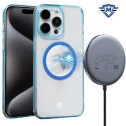 iPhone 15 Pro METKASE Transparent [Magnetic Circle] Simplistic Hybrid - Blue