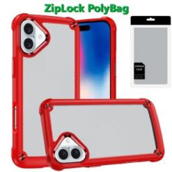 [PolyBag]  iPhone 16 6.1 inch Ultimate CaseX Transparent Hybrid Case with Metal Buttons And Camer