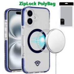 [PolyBag]  iPhone 16 6.1 inch Magnetic 3in1 Strong Thick Space Hybrid Case - Blue