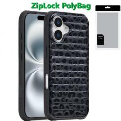 [PolyBag]  iPhone 16 6.1 inch Magnetic Chrome Case - Black Leopard