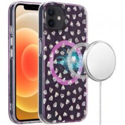 [PolyBag]  iP15 Pro Max Magnetic Double Layer IMD Design Case - Diamond Holographic Pink