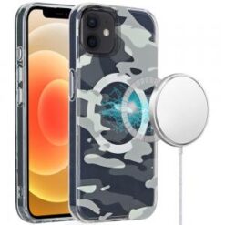 [PolyBag]  iP15 Pro Max Magnetic Double Layer IMD Design Case - Green Camo