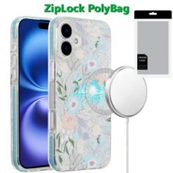 [PolyBag]  iPhone 16 Plus 6.7 inch Magnetic Double Layer IMD Design Case - Floral A
