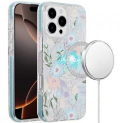 [PolyBag]  iPhone 16 6.1 inch Magnetic Double Layer IMD Design Case - Floral A