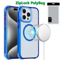 [PolyBag]  iP15 Pro Max Magnetic 3in1 Drop-Proof Two-Tone Case - Dark Blue Two Tone