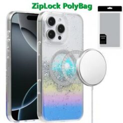 [PolyBag]  iPhone 16 Pro 6.3 inch Magnetic Glitter Epoxy Transparent Hybrid - Colorful