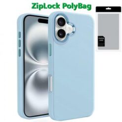 [PolyBag]  iPhone 16 6.1 inch Premium LIQUID Silicone with Metal Buttons and Camera Edges - Light