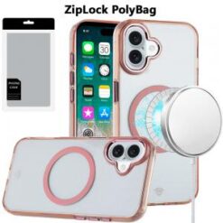 [PolyBag]  iPhone 16 Plus 6.7 inch Magnetic Circle Ring Transparent Premium Acrylic with Metal Bu