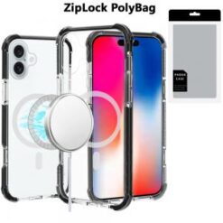 [PolyBag]  iPhone 16 6.1 inch Acrylic [Magnetic Circle] Tough 2.5mm Transparent ShockProof Hybrid