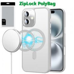 [PolyBag]  iPhone 16 6.1 inch Complete Protection HQ Hybrid with Metal Tempered Camera Glass - Cl