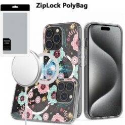 [PolyBag]  iP15 Pro Max Thick Hybrid Design Cover Case - B