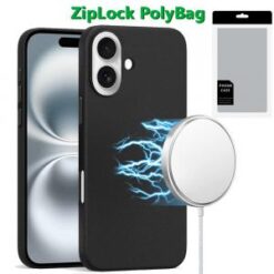 [PolyBag]  iPhone 16 Plus 6.7 inch PU Leather with inner [Magnetic Circle] Colored Metal Buttons