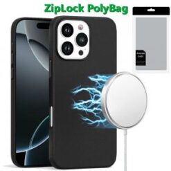 [PolyBag]  iPhone 16 Pro 6.3 inch PU Leather with inner [Magnetic Circle] Colored Metal Buttons -