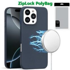 [PolyBag]  iPhone 16 Pro 6.3 inch PU Leather with inner [Magnetic Circle] Colored Metal Buttons -