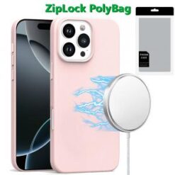 [PolyBag]  iPhone 16 Pro 6.3 inch PU Leather with inner [Magnetic Circle] Colored Metal Buttons -
