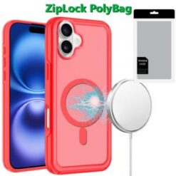 [PolyBag]  iPhone 16 Plus 6.7 inch Glossy Oil Premium Hybrid - Red