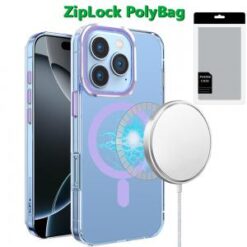 [PolyBag]  iPhone 16 Pro 6.3 inch Matching Clear Transparent Circle Design - Purple