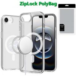 [PolyBag]  iPhone 16E / SE4 Sturdy Ultra [Magnetic Circle] Thick 3mm Transparent Hybrid - Clear