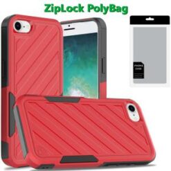 [PolyBag]  iPhone 16E / SE4 Noble lined shockproof dual layer hybrid - Red/Black