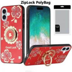 [PolyBag]  iPhone 16 Plus 6.7 inch SPLENDID Diamond Glitter Ornaments Engraving - Good Luck Flora