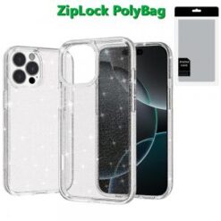 [PolyBag]  iPhone 16 Pro 6.3 inch Glitter Ultra Thick 3mm Transparent Hybrid Case Cover - Clear