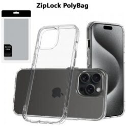 [PolyBag]  iP15 Pro Max PURE CRYSTAL Transparent Thick 2.0mm ShockProof Chromed Buttons - Clear