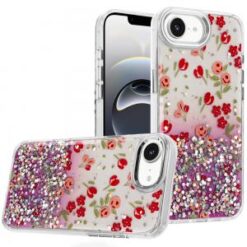 iPhone 16E (E edition) / SE4 (2025) Beautiful Epoxy Designs With Chrome Metallic Edges Hybrid -