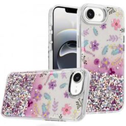 iPhone 16E (E edition) / SE4 (2025) Beautiful Epoxy Designs With Chrome Metallic Edges Hybrid -