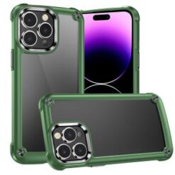 iP15 Pro Max Ultimate CaseX Transparent Hybrid Case with Metal Buttons And Camera Edges - Might