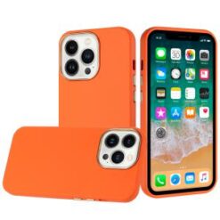 iP15 Pro Max Classy Slick Chromed Around Hybrid Case Cover - Orange