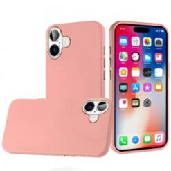 iPhone 16 6.1 inch Classy Slick Chromed Around Hybrid Case Cover - Light Pink