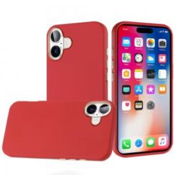 iPhone 16 6.1 inch Classy Slick Chromed Around Hybrid Case Cover - Red