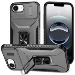iPhone 16E (E edition) / SE4 (2025) Complete Magnetic Metal Ring Stand Camera Protection Hybrid
