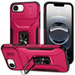 iPhone 16E (E edition) / SE4 (2025) Complete Magnetic Metal Ring Stand Camera Protection Hybrid