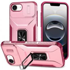 iPhone 16E (E edition) / SE4 (2025) Complete Magnetic Metal Ring Stand Camera Protection Hybrid