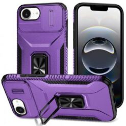 iPhone 16E (E edition) / SE4 (2025) Complete Magnetic Metal Ring Stand Camera Protection Hybrid