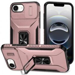 iPhone 16E (E edition) / SE4 (2025) Complete Magnetic Metal Ring Stand Camera Protection Hybrid