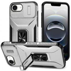 iPhone 16E (E edition) / SE4 (2025) Complete Magnetic Metal Ring Stand Camera Protection Hybrid