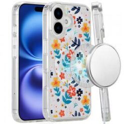 iPhone 16 6.1 inch Magnetic Space UV Design Case - Colorful Floral